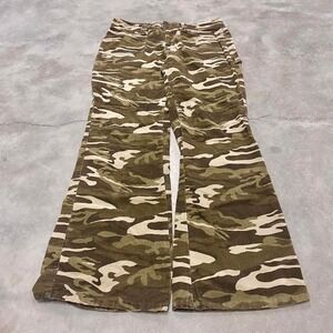 Vintage 90s y2k low rise wide leg flare boot cut camo pants